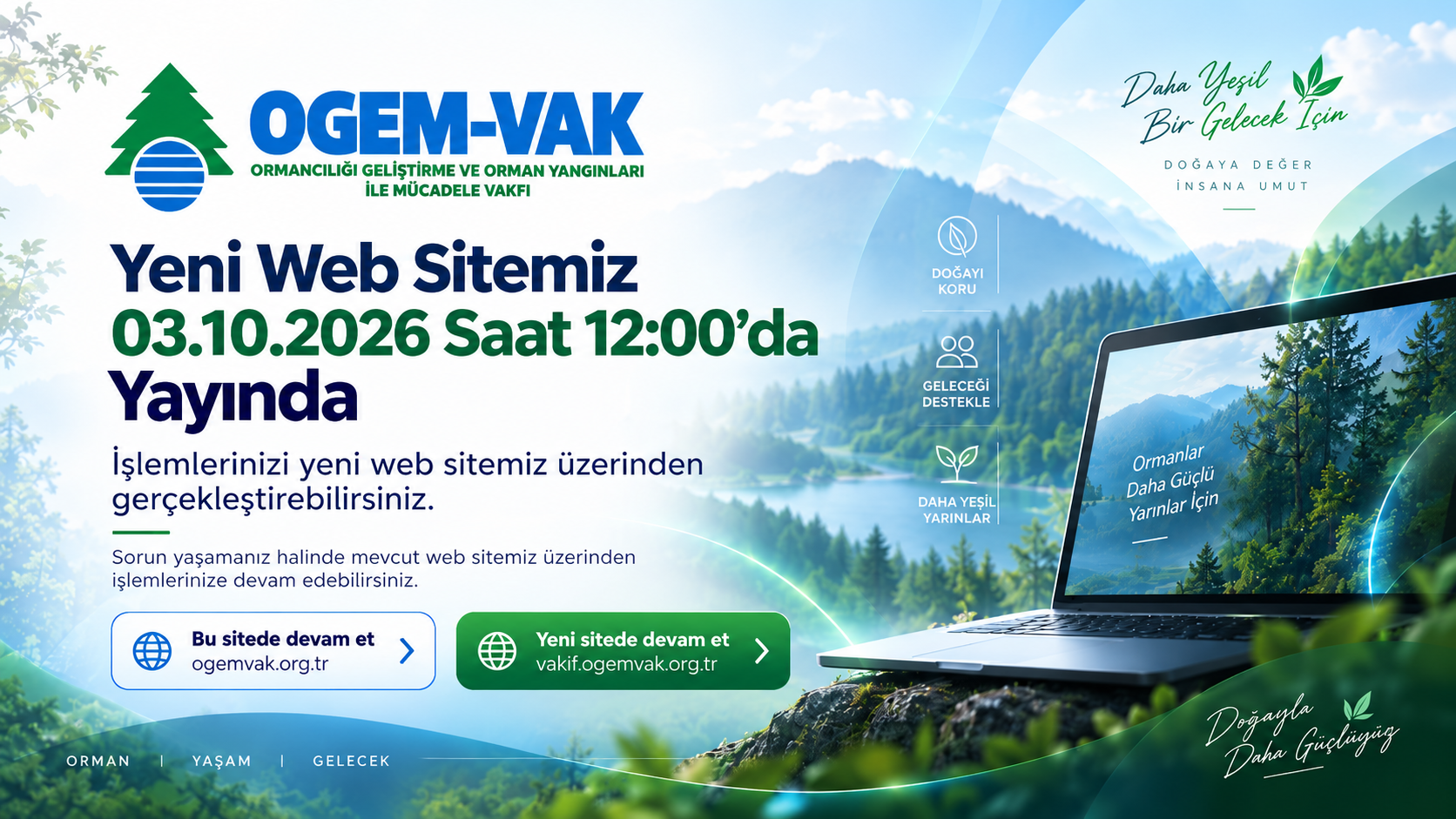 OGEM-VAK yeni web sitesi 03.10.2026 saat 12:00'da yayında duyurusu